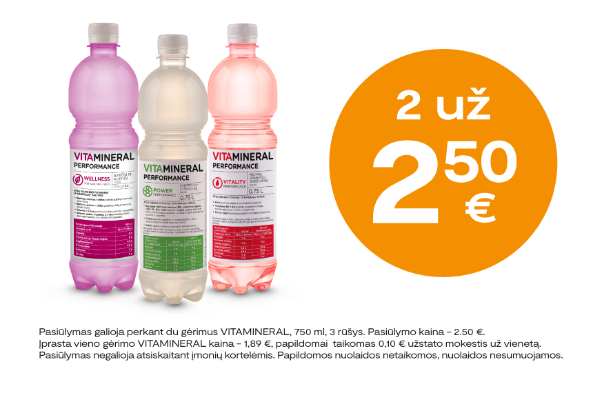 Gėrimai VITAMINERAL 2 už 2.50 Eur!