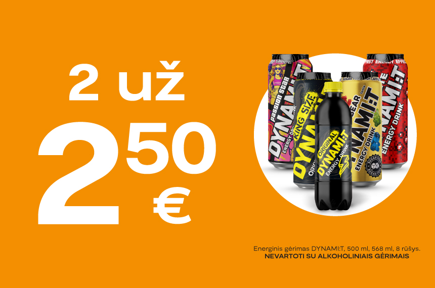 Energinis gėrimas DYNAMI:T 2 už 2.50 Eur!