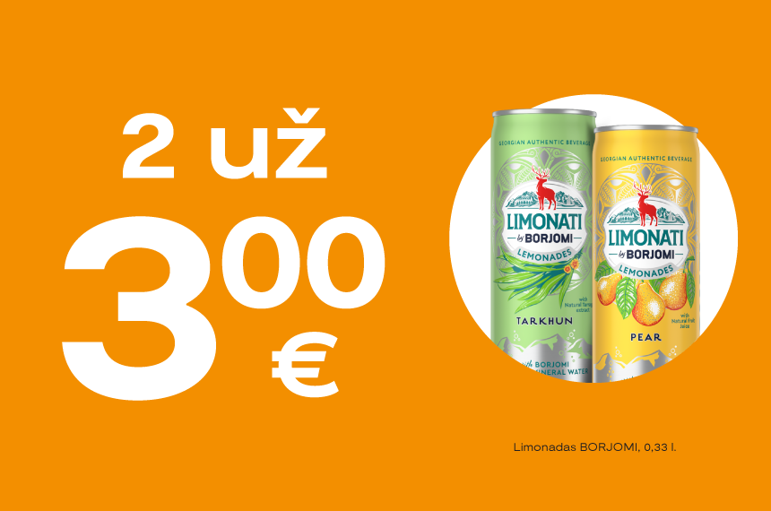 Limonadas Borjomi 2 už 3 Eur!