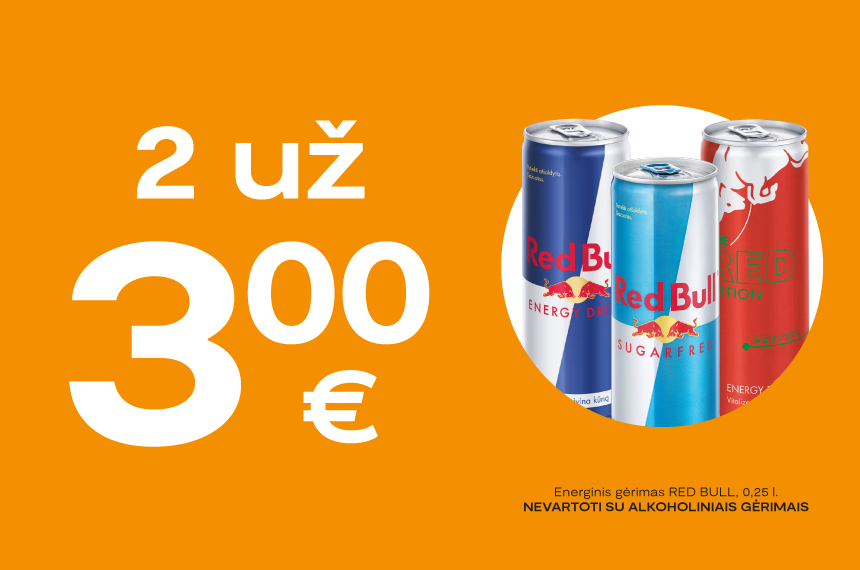 RedBull 2 už 3 Eur!